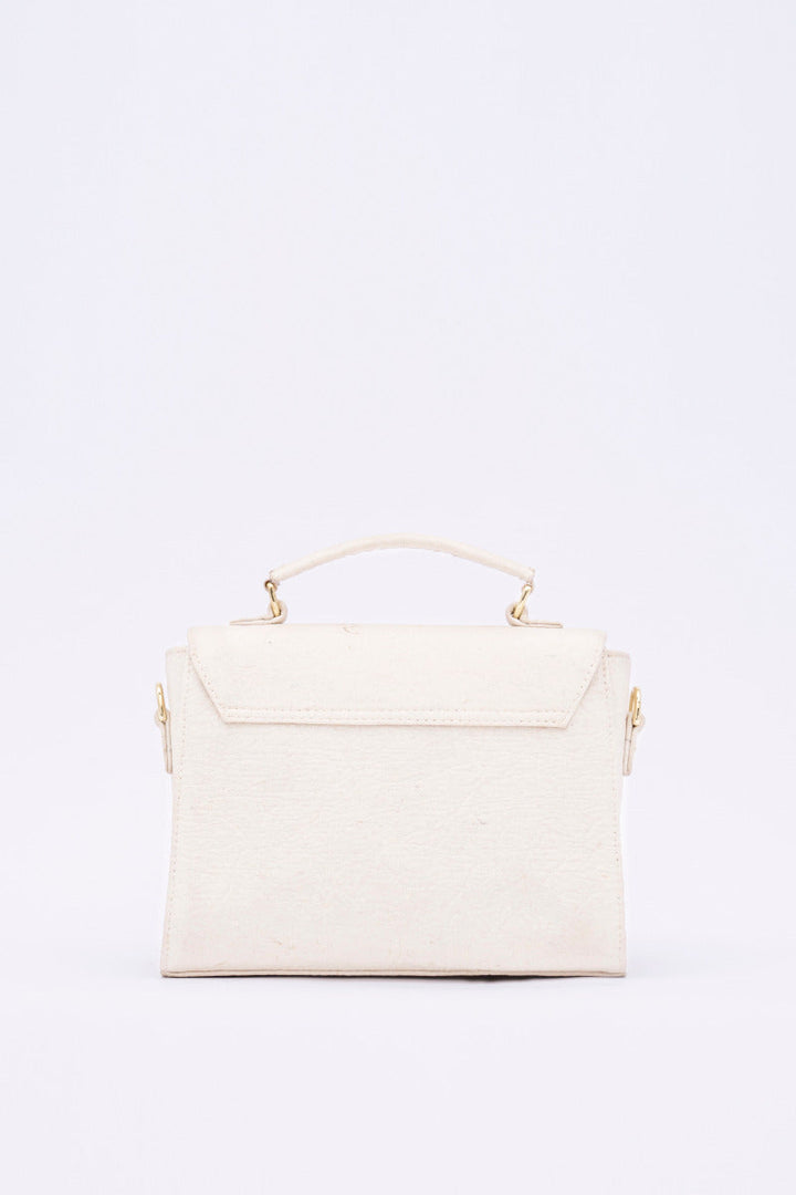 London Sadle Bag Pinatex - Latte White