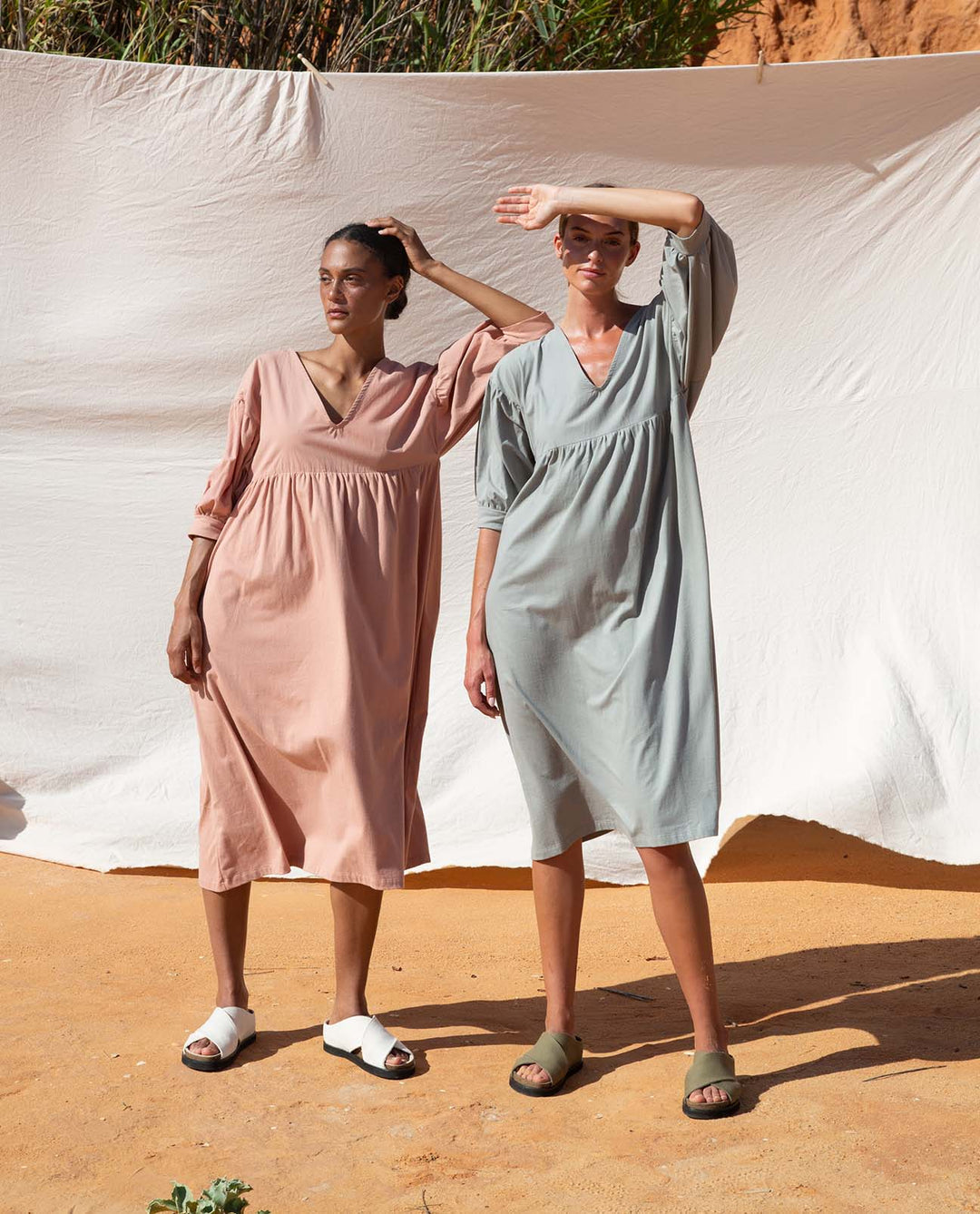 Maeve Organic Cotton Dress - Soft Sage