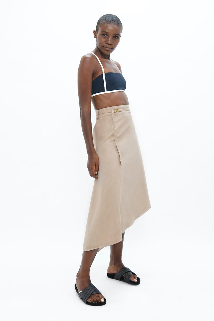 Mallorca Midi Skirt - Sand Beige