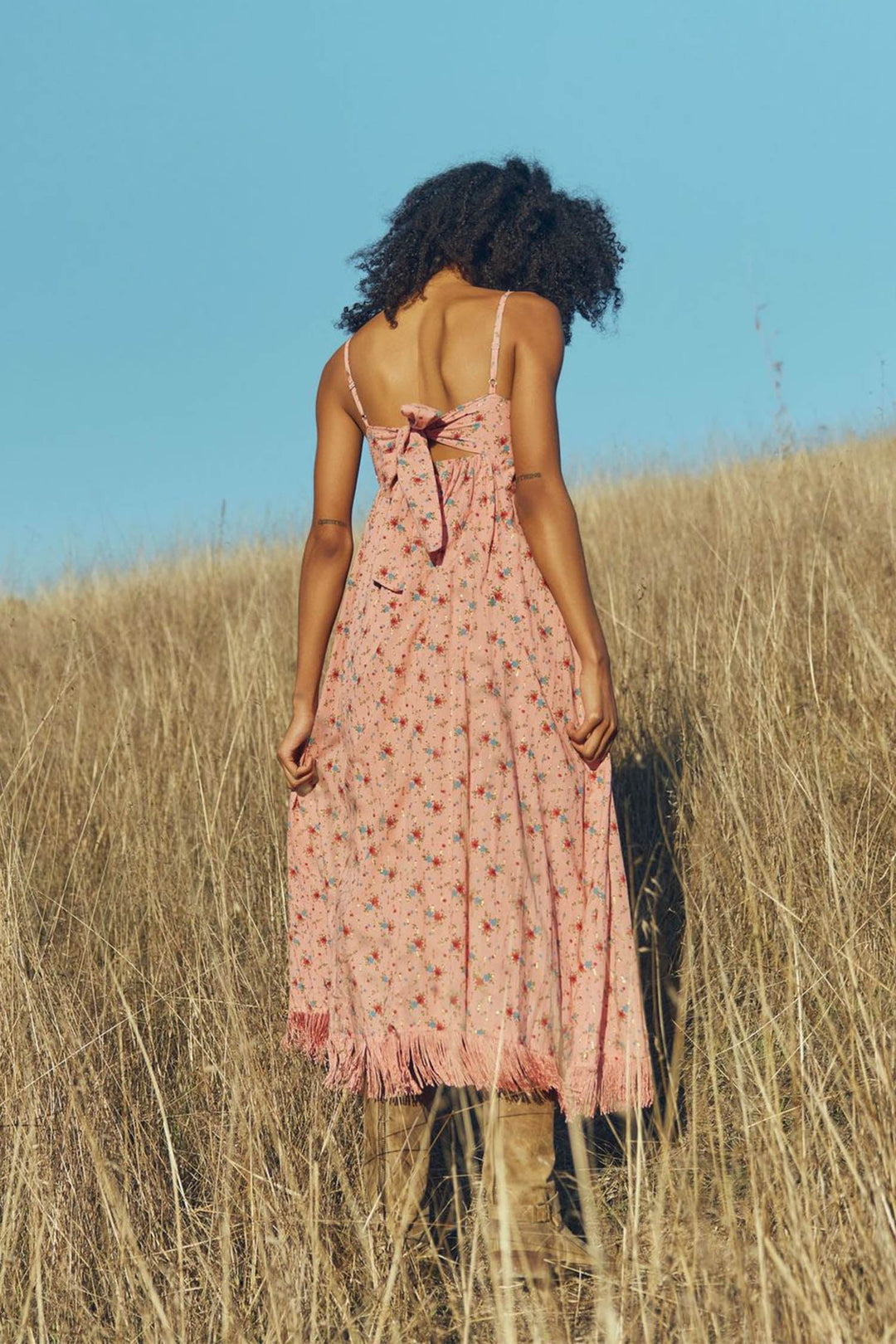 Gavin Fringe Dress - Primrose & Bouquet Floral With Lurex