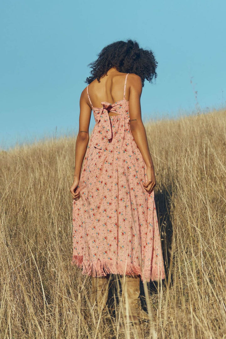 Gavin Fringe Dress - Primrose & Bouquet Floral With Lurex