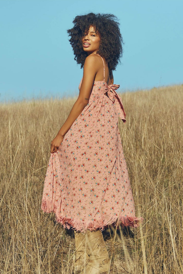 Gavin Fringe Dress - Primrose & Bouquet Floral With Lurex