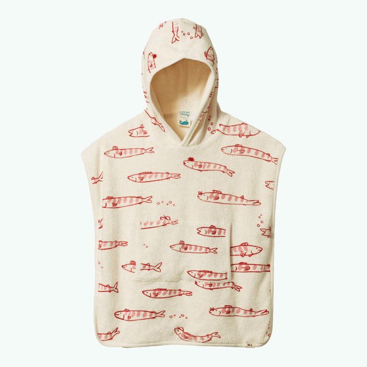 Organic Cotton Poncho Towel - South Seas Rose Dust Print Terry
