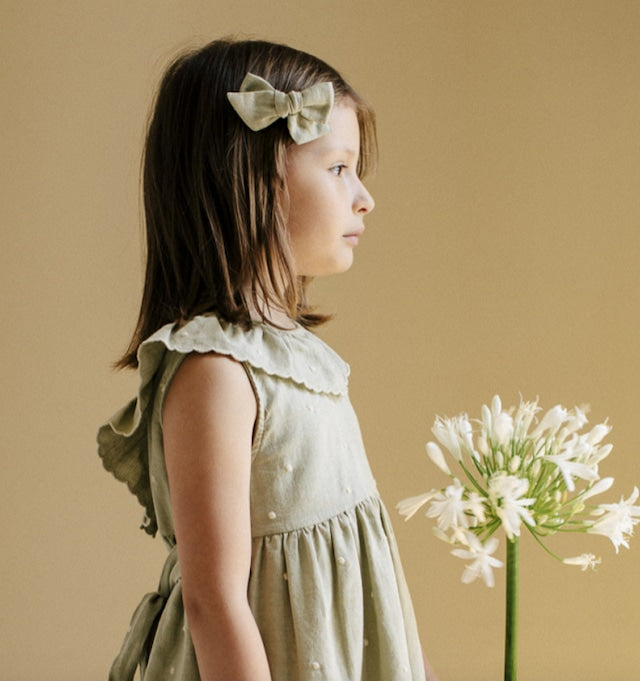 Olivia Dress - Natural Green