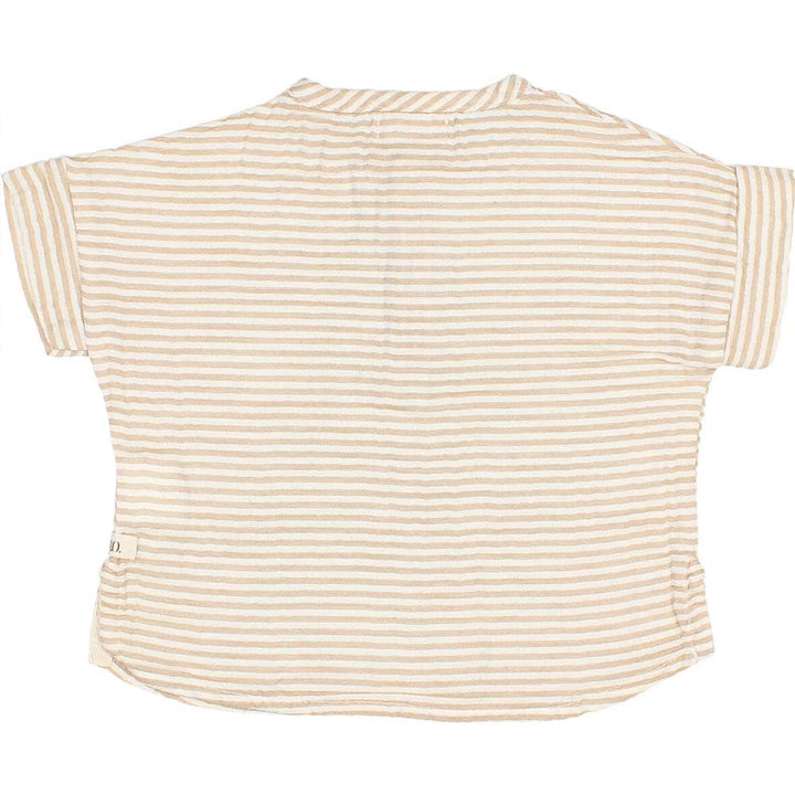 Cuff Sleeve Shirt and Bloomer Set - Sand Stripes