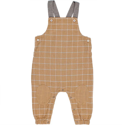Baby Check Dungaree - Check Amber