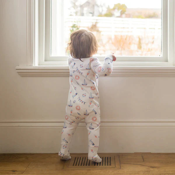Classic Pajamas Footie - Nautical Print