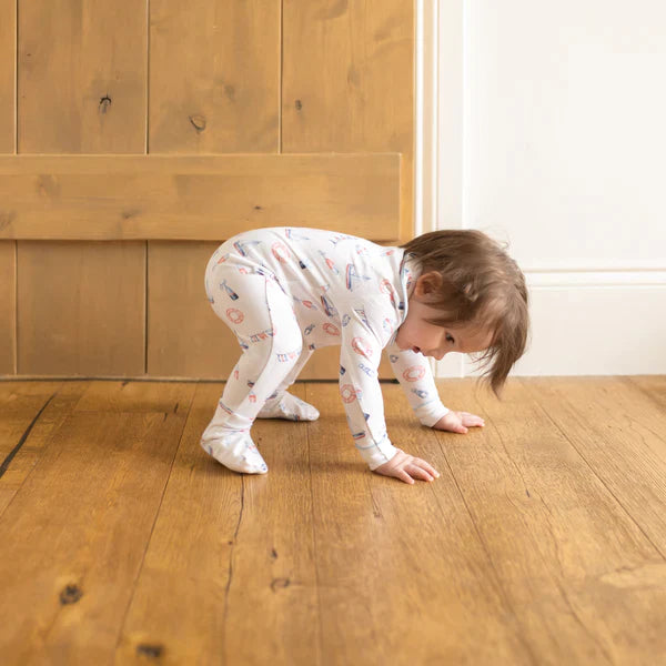 Classic Pajamas Footie - Nautical Print