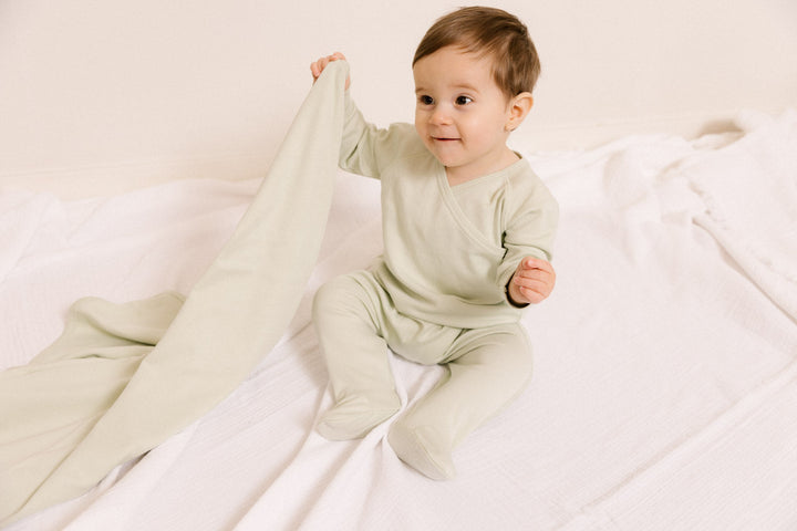 Kimono Footie with Beanie Set - Pistachio