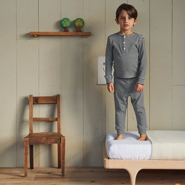 Long Sleeve Pajama Set - Navy Stripe