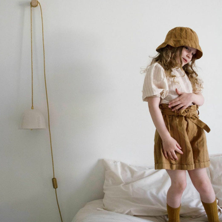 Linen & Cotton Bermuda Shorts - Peanut