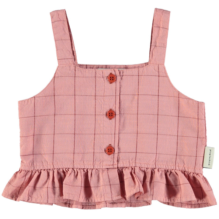 Top - Pink & Garnet Checkered