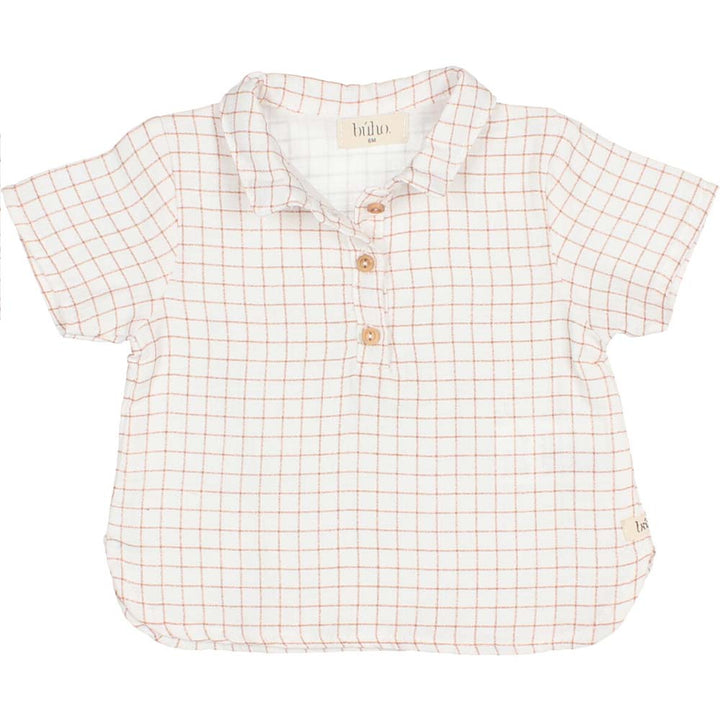 Collared Mini Check Shirt - Terracotta