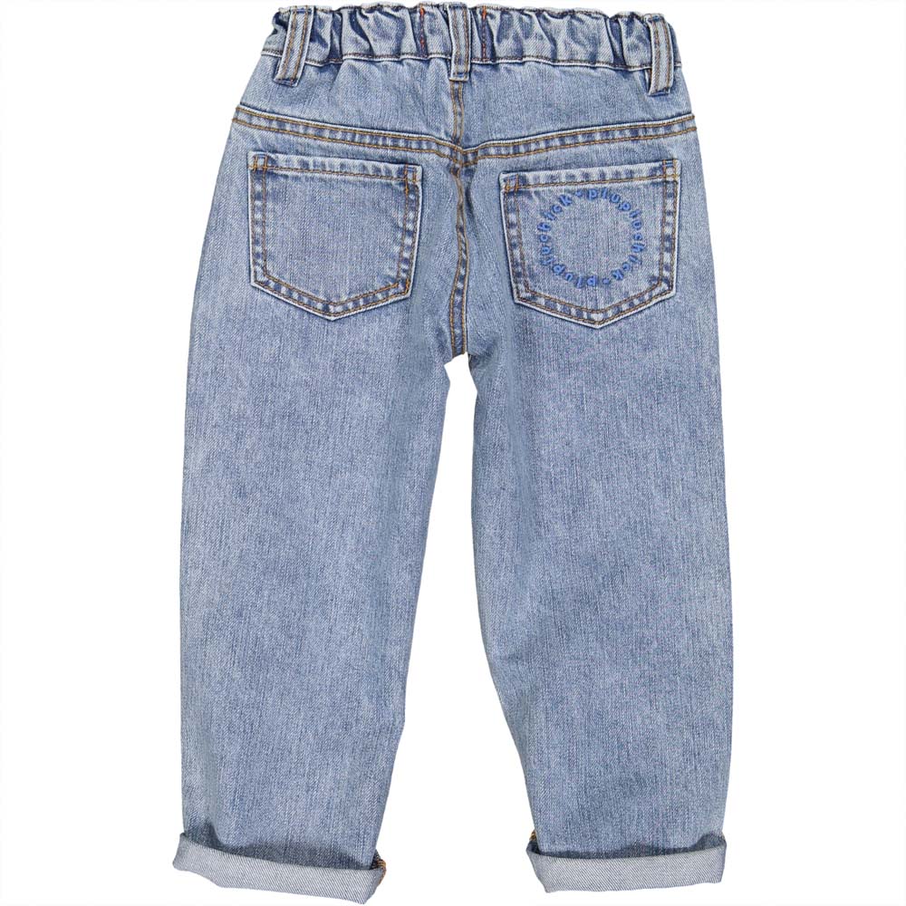 Unisex Trousers - Washed Light Blue Denim