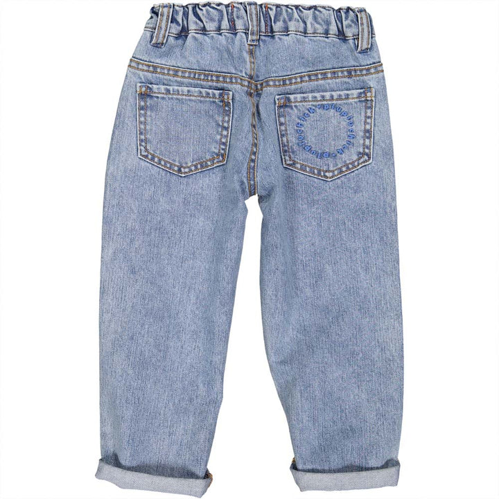 Unisex Trousers - Washed Light Blue Denim