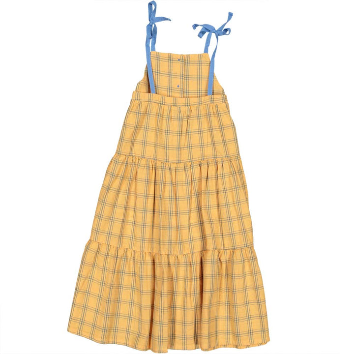 Long Layered Dress - Checkered Orange