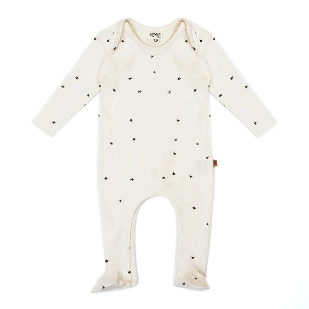 Organic Footed Jumpsuit - Star (slate/vanilla)