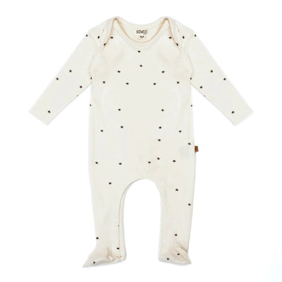 Organic Footed Jumpsuit - Star (slate/vanilla)