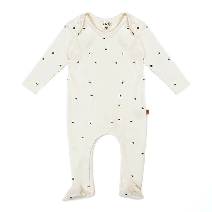 Organic Footed Jumpsuit - Star (slate/vanilla)