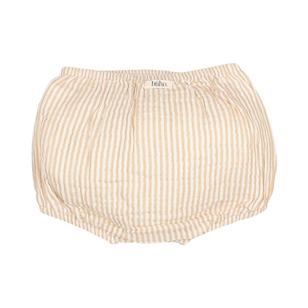 Cuff Sleeve Shirt and Bloomer Set - Sand Stripes