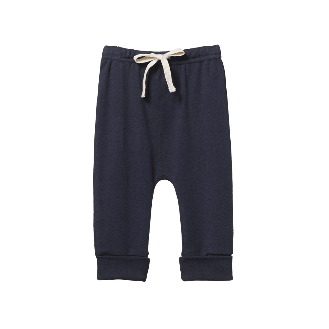 Cotton Drawstring Pants - Navy