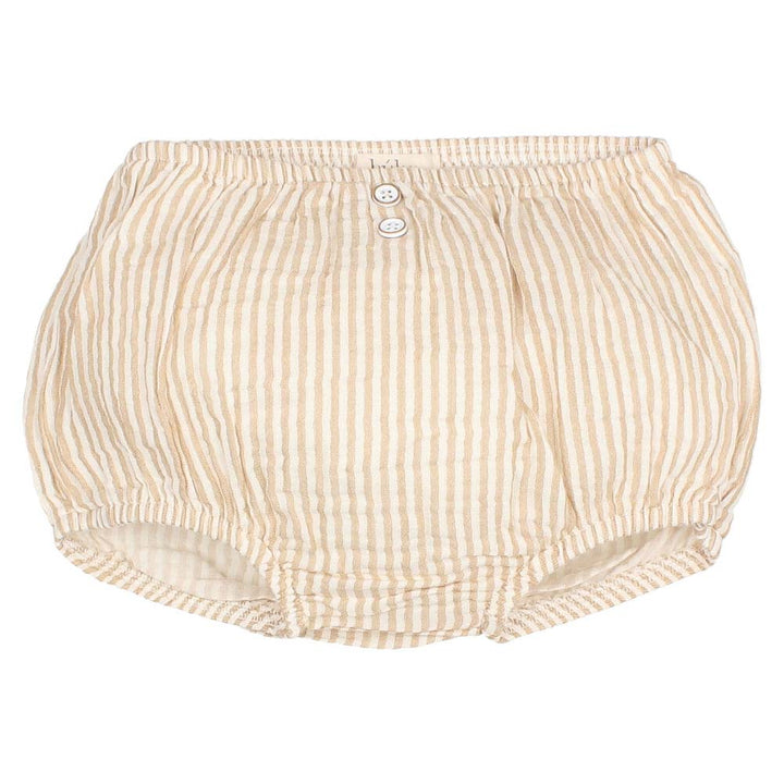 Cuff Sleeve Shirt and Bloomer Set - Sand Stripes