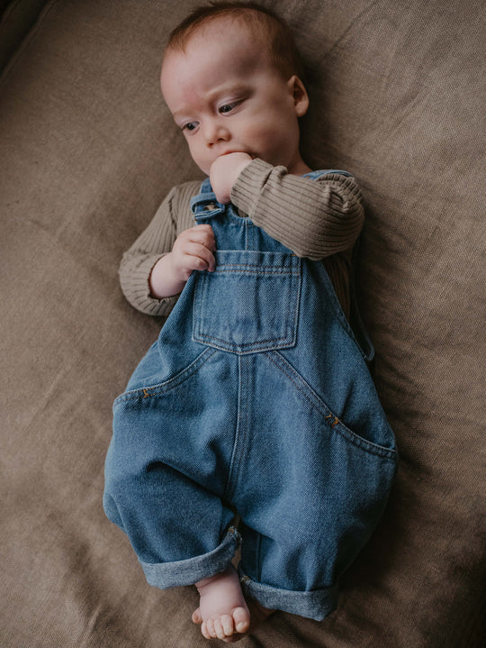 The Oversized Denim Dungaree - Light Denim
