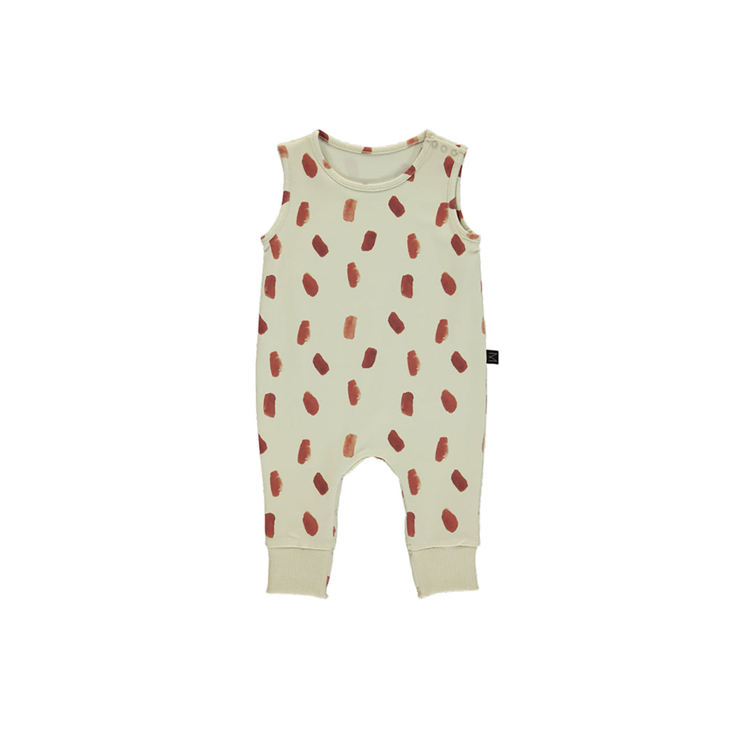 Brick Dot Overall - White/Brown