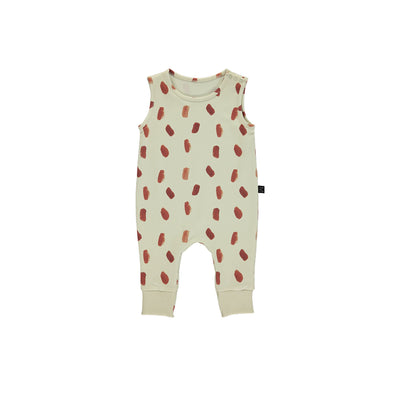 Brick Dot Overall - White/Brown