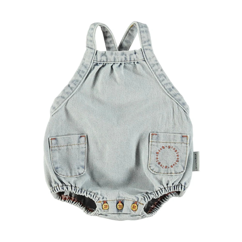 Baby Romper - Washed Blue Denim