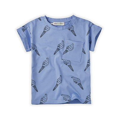 T-Shirt Print Ice Cream - Bright Blue