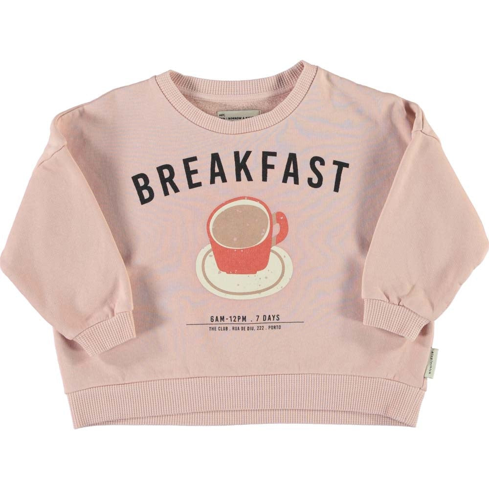 Unisex Sweatshirt - Light Pink w/ Breakfast Print
