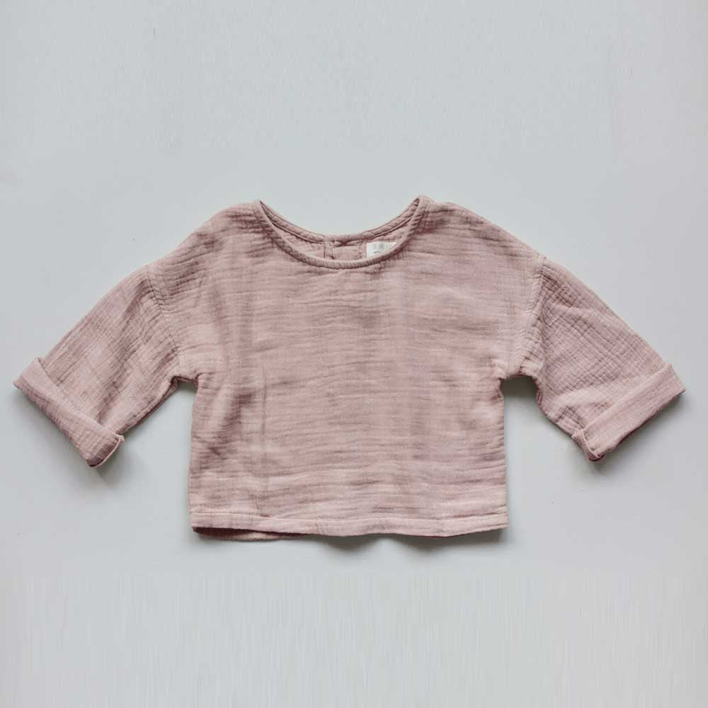 The Button Back Top - Antique Rose