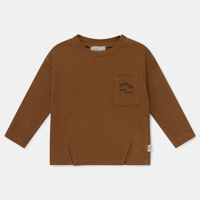 Embroidered Organic Baby T-Shirt - Caramel