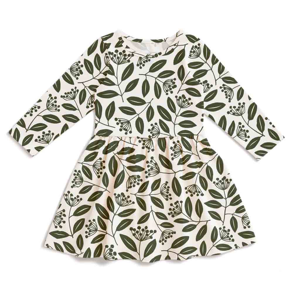 Calgary Dress - Elderberries Dark Green