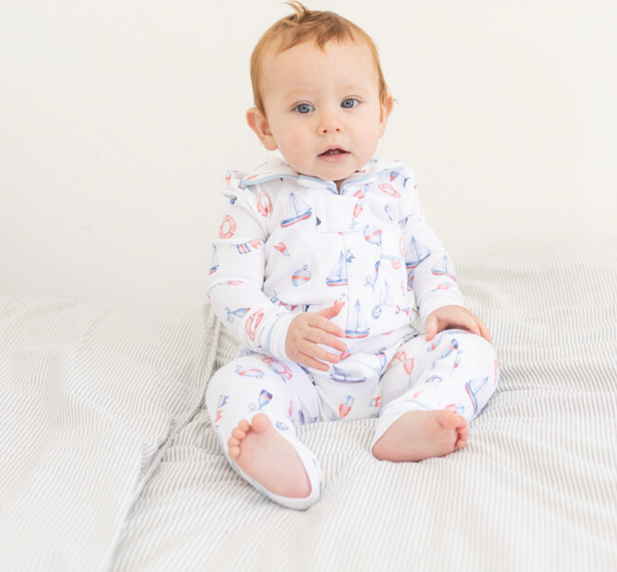 Classic Footless PJ Onesie - Nautical Print