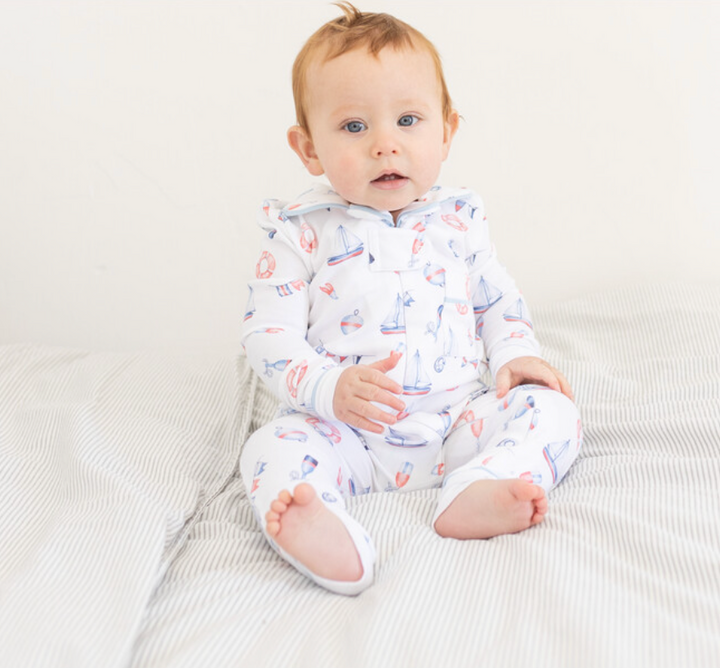 Classic Footless PJ Onesie - Nautical Print