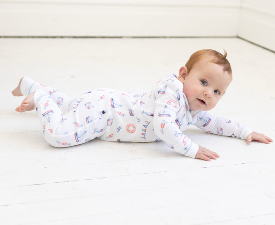 Classic Footless PJ Onesie - Nautical Print