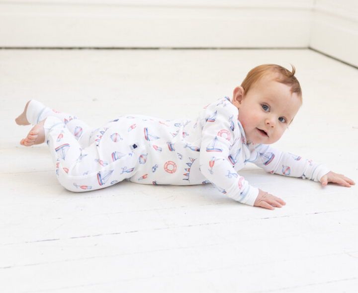 Classic Footless PJ Onesie - Nautical Print