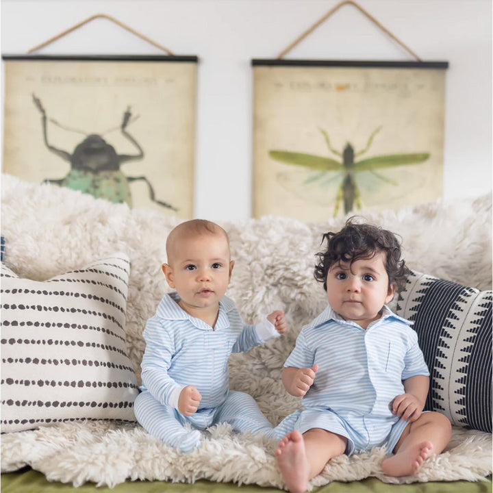 Classic Pajama Footie - Blue Stripe