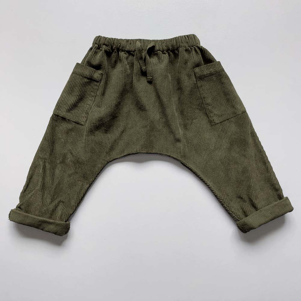 The Corduroy Harem Trouser - Olive