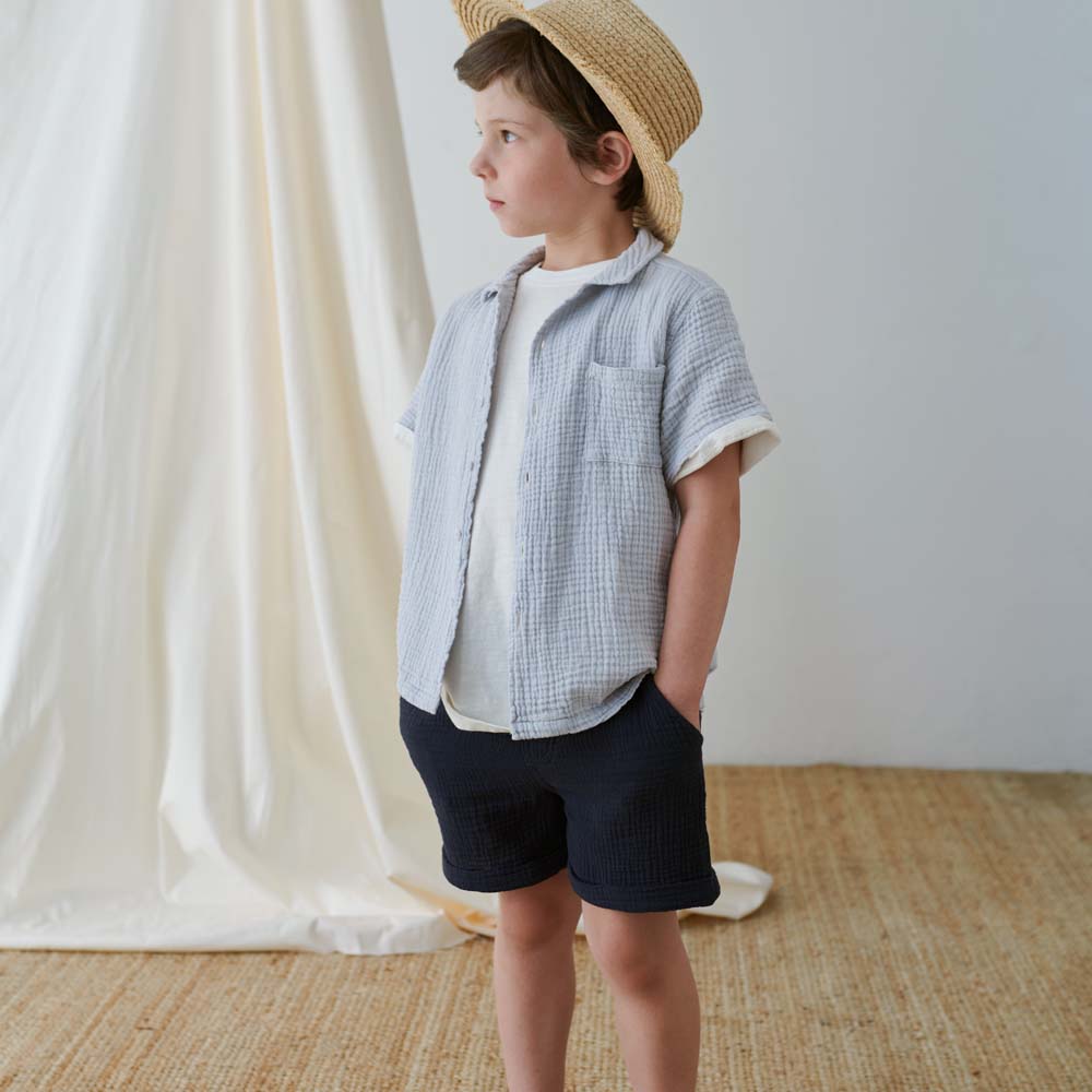 Gauze Bermuda Shorts - Dark Blue
