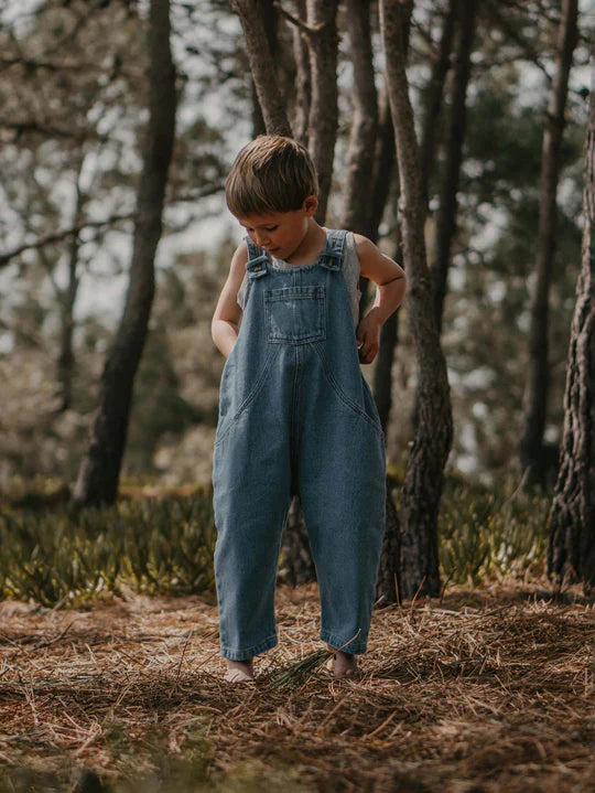 The Oversized Denim Dungaree - Light Denim
