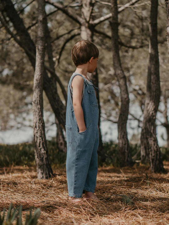 The Oversized Denim Dungaree - Light Denim