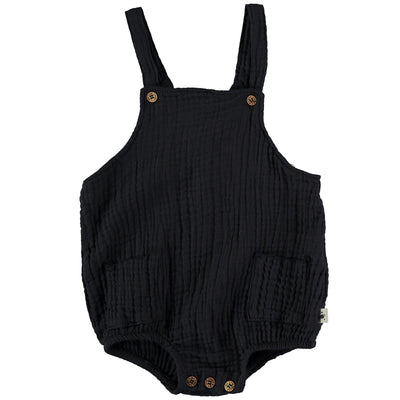 Organic Cotton Gauze Romper - Dark Blue