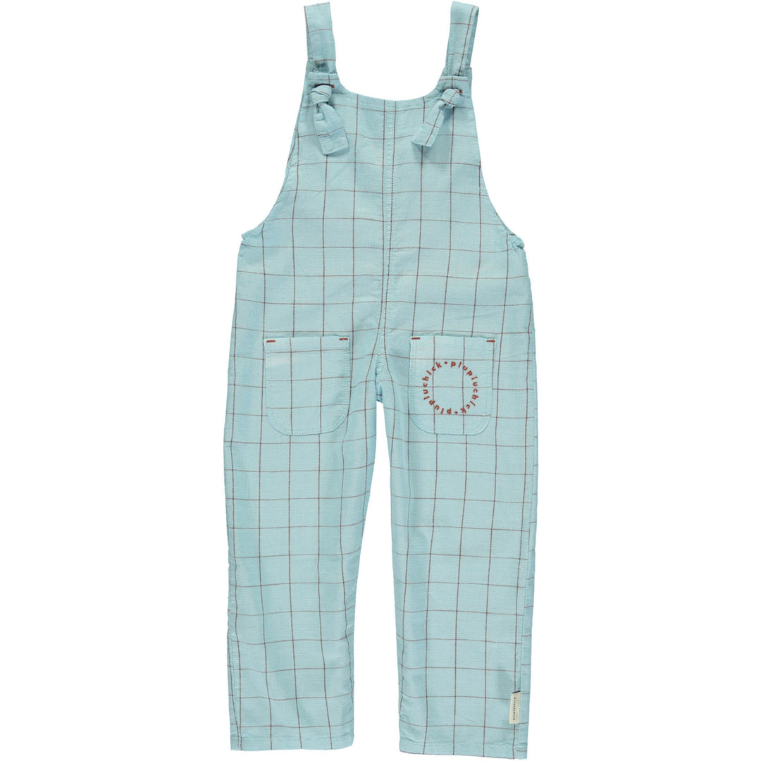Dungarees w/Knots - Light Blue & Garnet Checkered