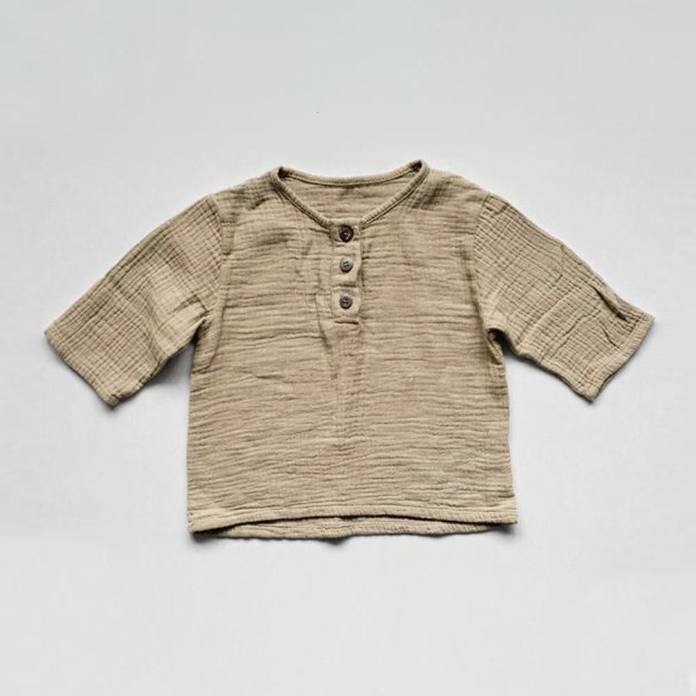 The Muslin Henley - Sand