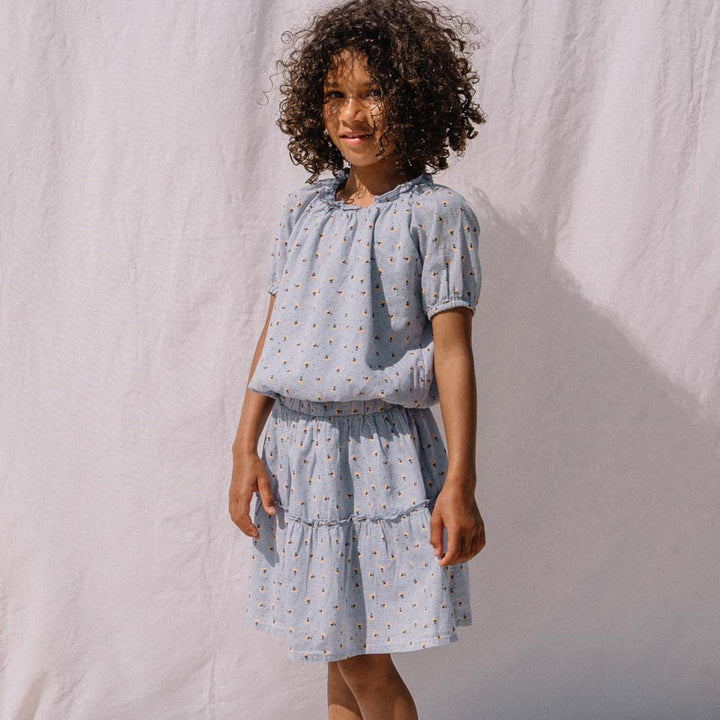 Ruffle Neckline Floral Spring Top - Anil
