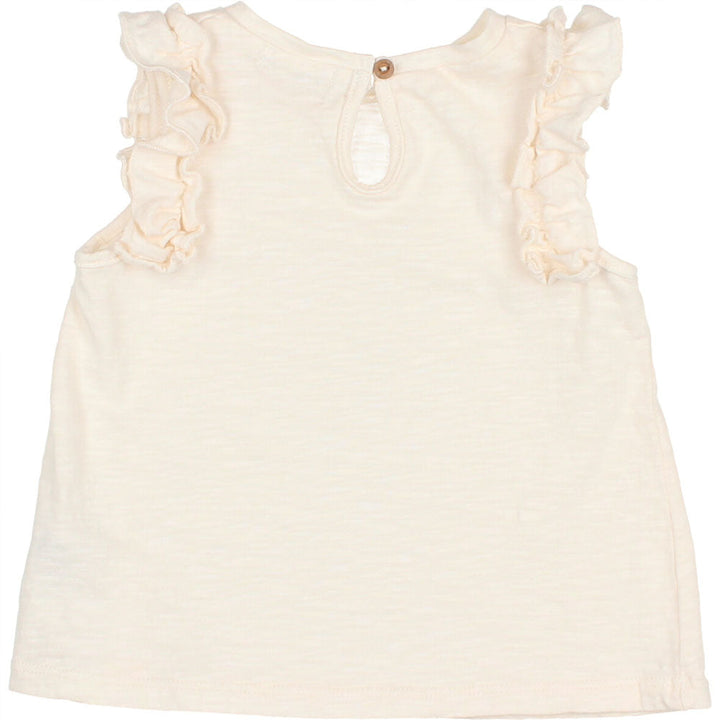 Ruffle Sleeve Tee Shirt - Talc