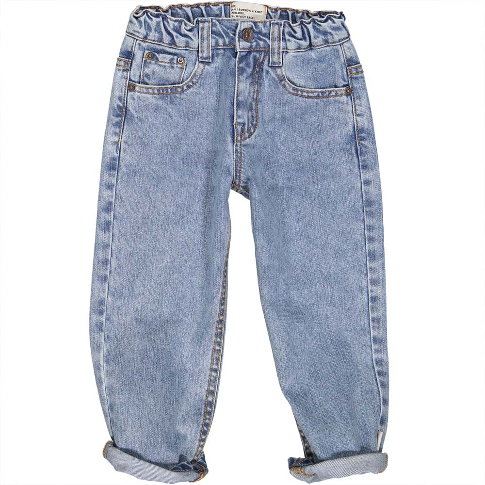 Unisex Trousers - Washed Light Blue Denim